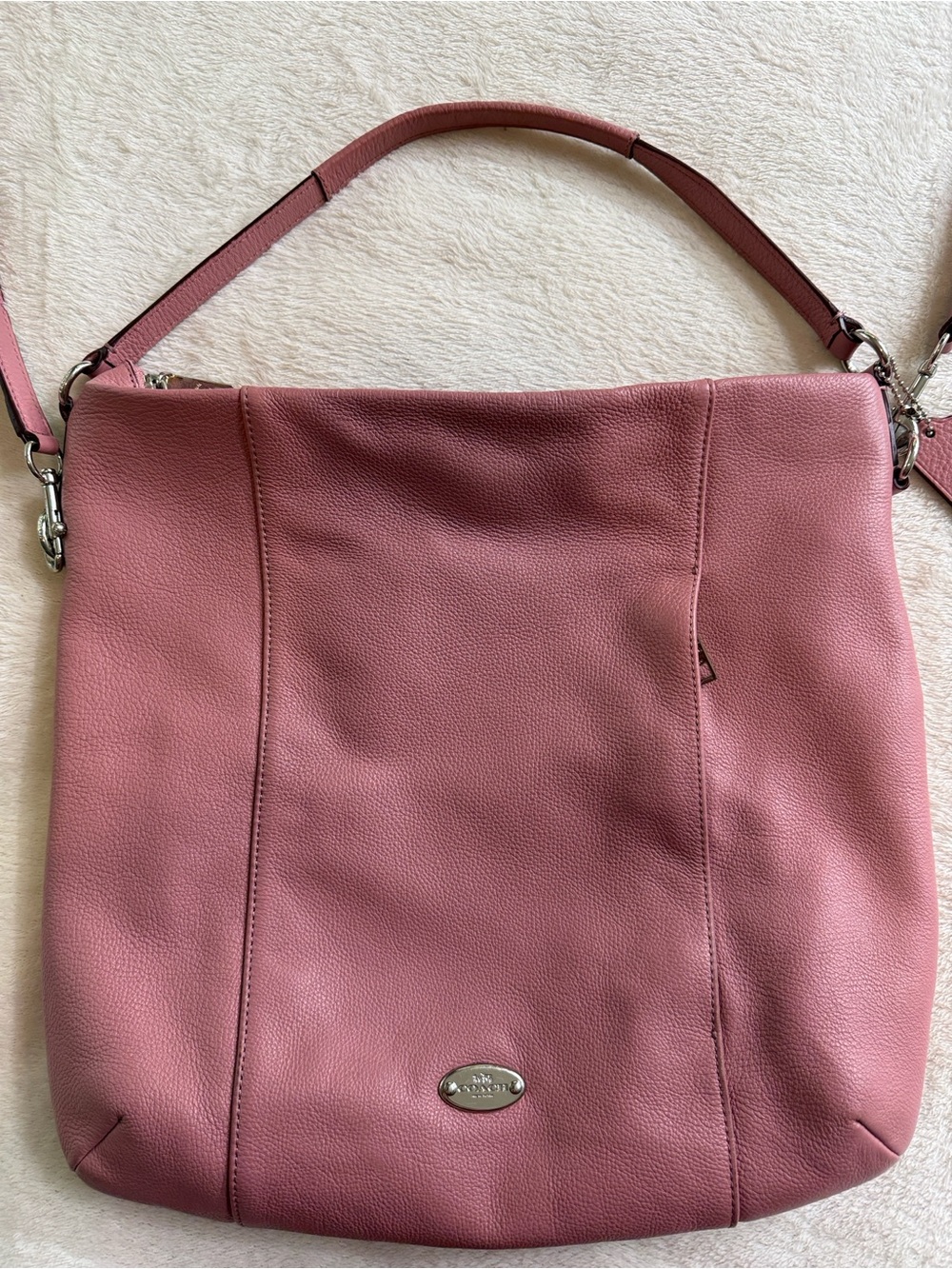 Coach Isabelle Shadow Rose Mauve Pink Pebbled Leather Crossbody Handbag F34511 - Picture 3 of 16